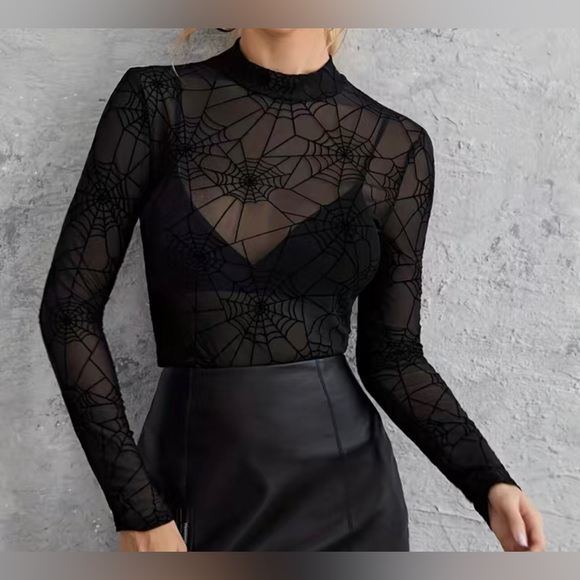 Spider-Web Mesh black long sleeve - Picture 2 of 8